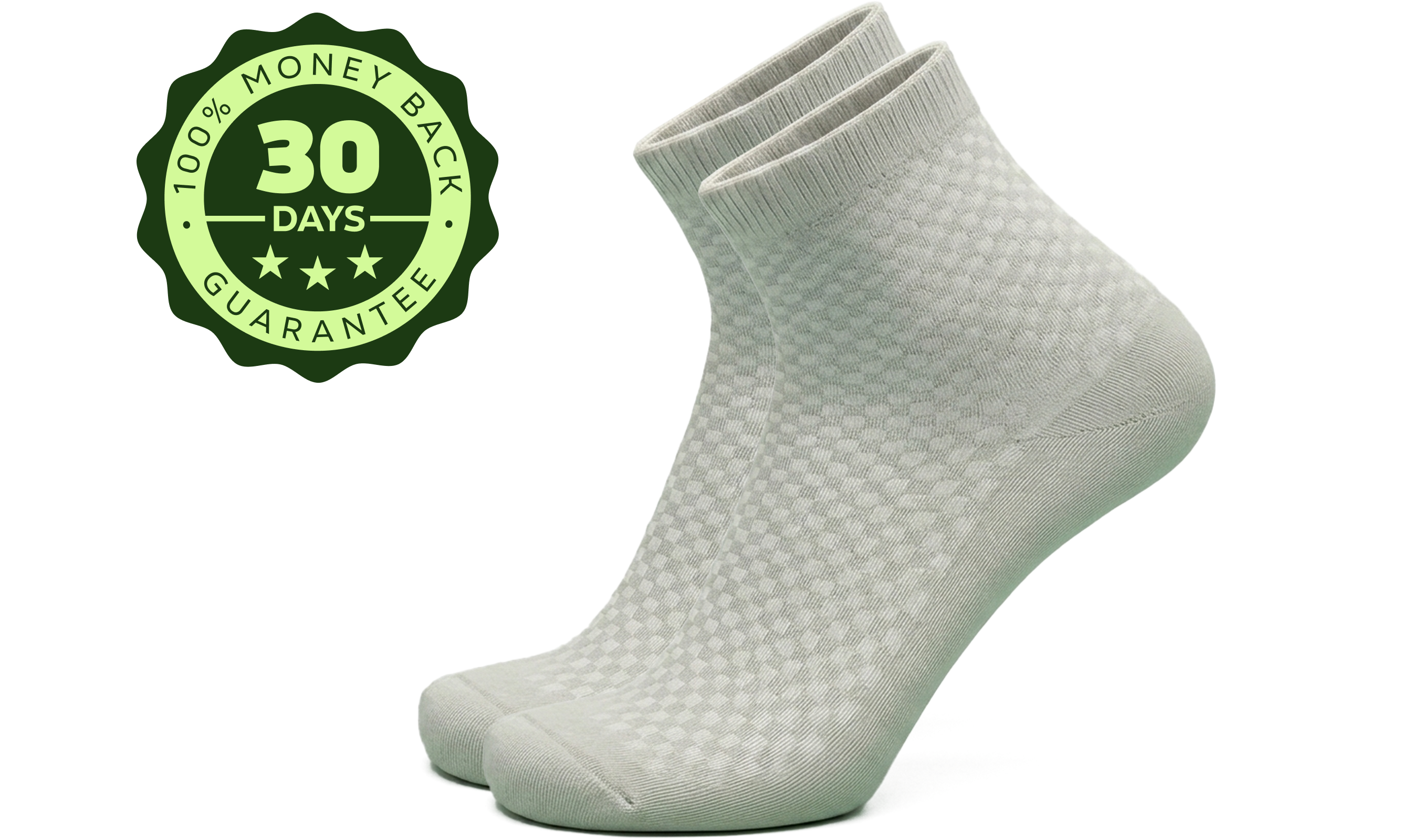Loravey antibacterial bamboo socks with a 30-day money-back seal